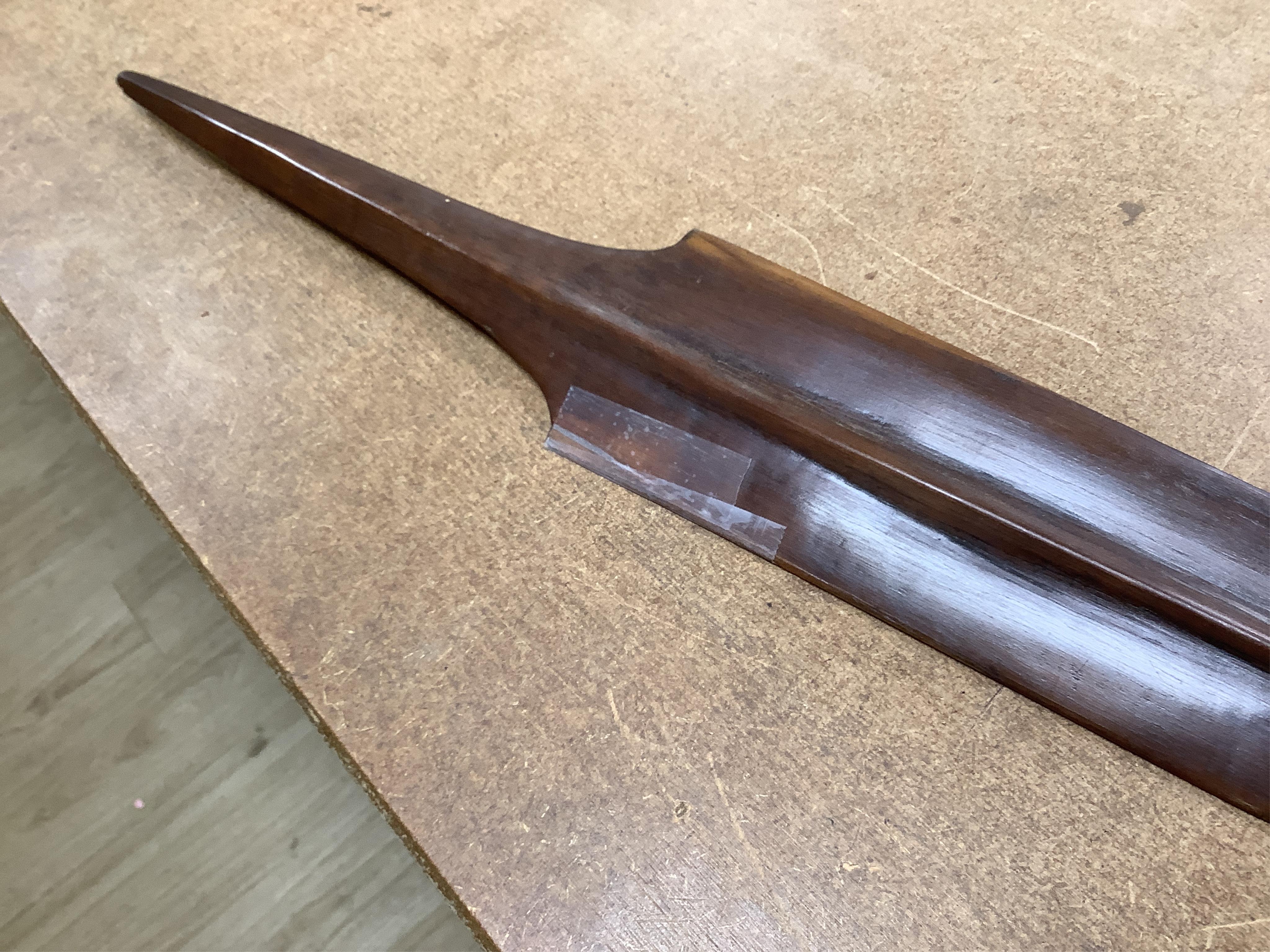 Polynesia - A Niue club with a tapering shouldered blade, early 20th century, 205cm long